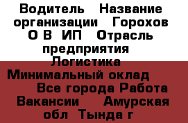 Водитель › Название организации ­ Горохов О.В, ИП › Отрасль предприятия ­ Логистика › Минимальный оклад ­ 27 500 - Все города Работа » Вакансии   . Амурская обл.,Тында г.